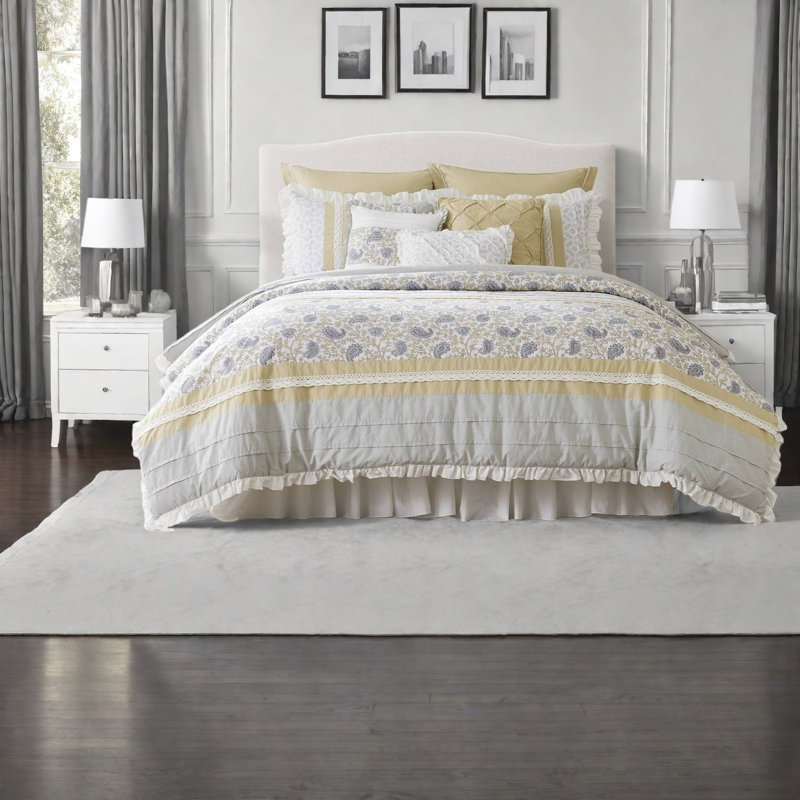 Ensembles de literie de qualité supérieure très grand, style campagnard en percale de coton pour la maison