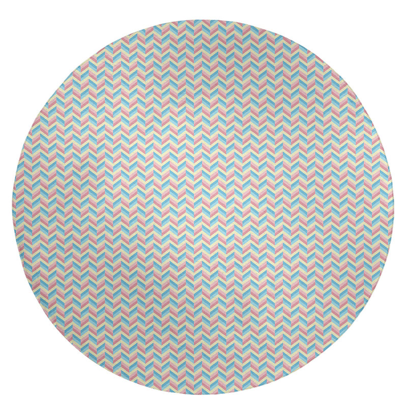 Chenille Chevron Indoor Rug, Round 5'