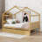 Saunderton Wooden House Bed with Trundle-299217221-298050780