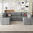 Seybert Velvet Chenille U Shaped Sofa Modular Sectional Sofa Living Room Corner Couch-878295312-878295316