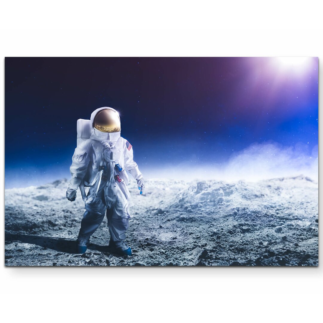 Leinwandbild Astronaut auf dem Mond