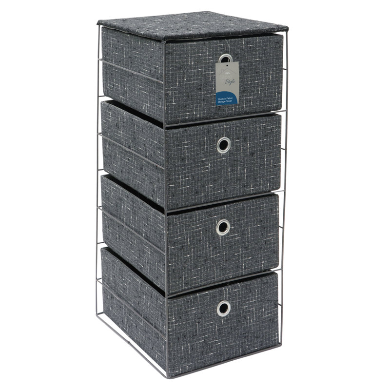 JVL Fabric Decorative Basket, Shadow
