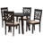 Baxton Studio Ellie Modern Beige Fabric and Dark Brown Finished Wood 5-Piece Dining Set-1256294486-1256294485