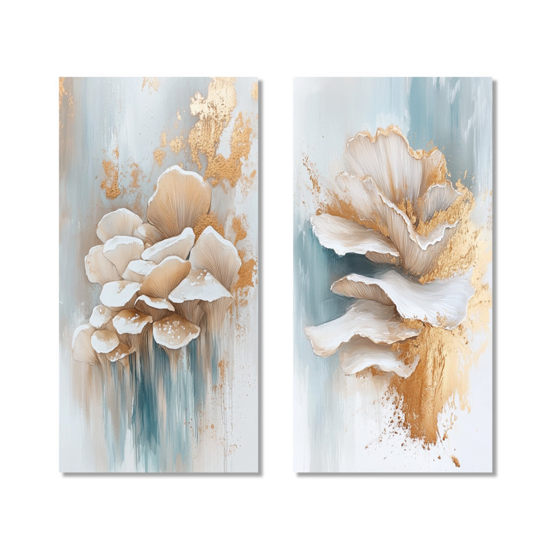 Étude de forêt de shiitakes I - Impression sur toile en 2 parties, 32" H x 32" W, Wrapped Canvas