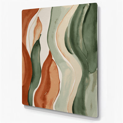 Abstract Watercolor 6 Beige Metal Wall Art