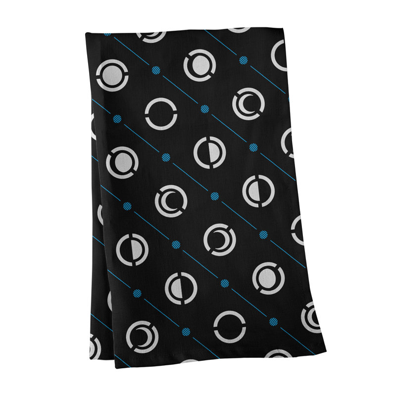 Torchon Moon phases, Noir / blanc / bleu, Polyester sergé