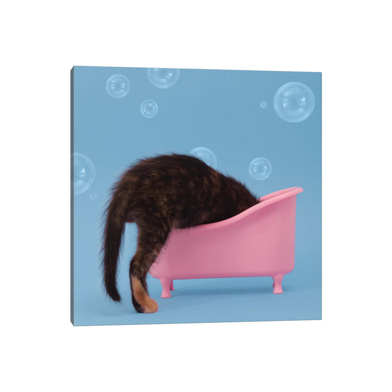 Bath Time by Pepino De Mar - Wrapped Canvas Print, 30.48 cm H x 30.48 cm W