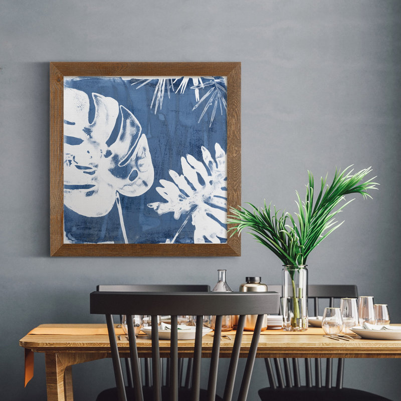 Indigo Indigo impressions I-reproduction d’art, H 21 po x l 21 po x P 1 po, Toile avec cadre érable