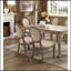 Ensemble de 2 chaises d'appoint de style transitionnel en chêne rustique et beige avec siège rembourré en tissu pour salle à manger