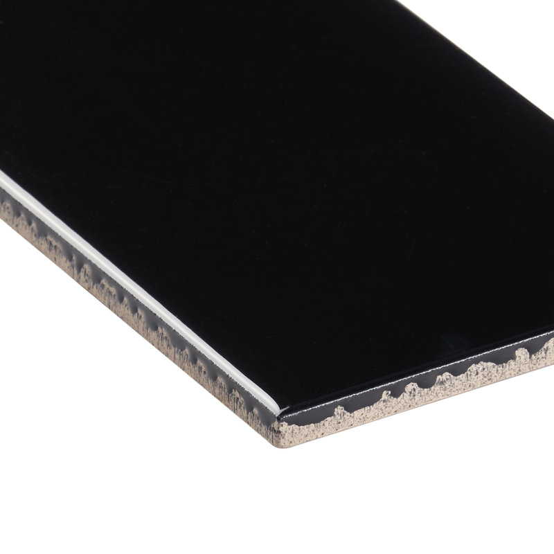 Carrelage mural en porcelaine polie 3,93 po x 11,81 po Remington (caisse de 13,55 pieds carrés / caisse), Noir