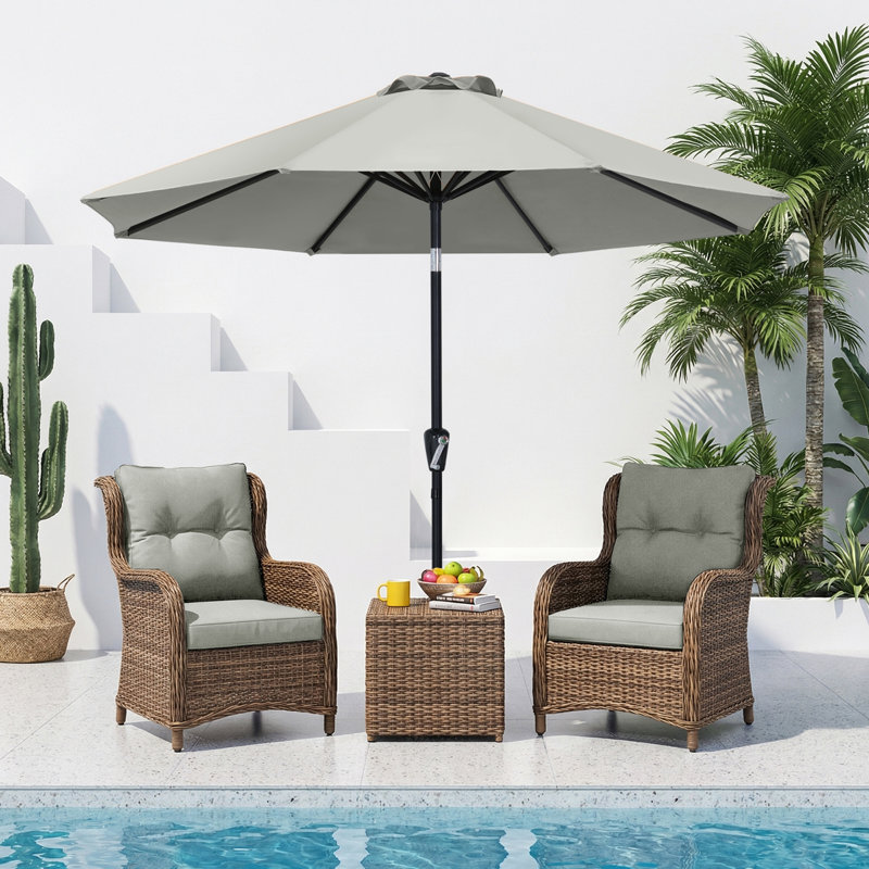 Parasol Cutts Market, Gris clair, 9'