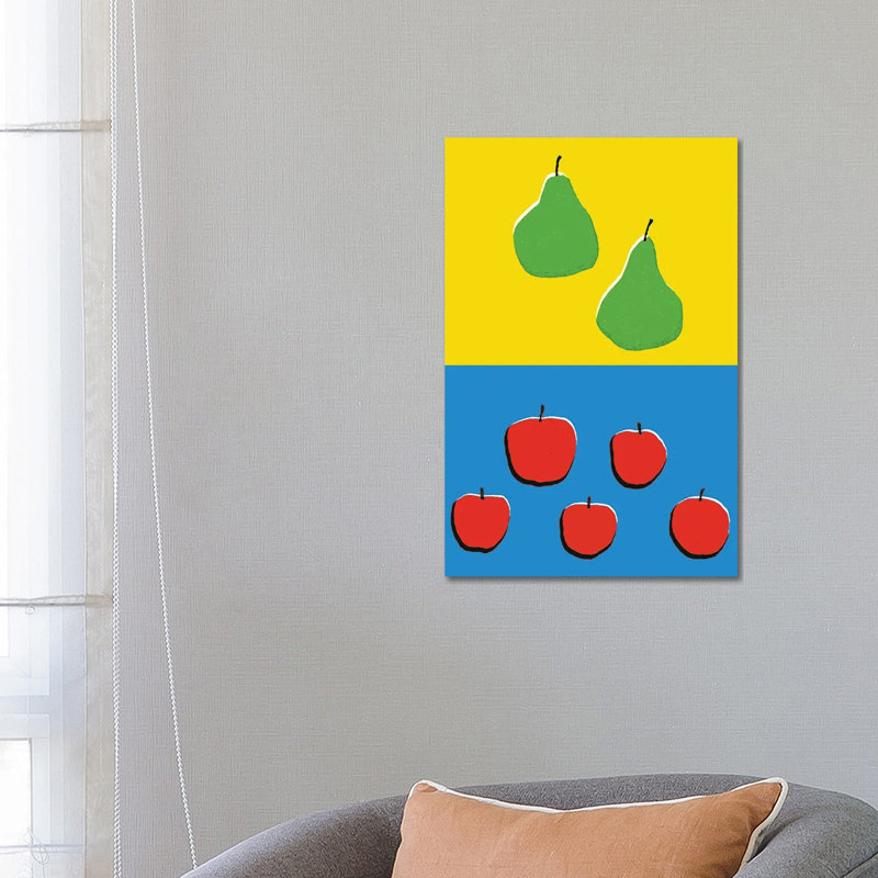 Fruits Blue Yellow - Wrapped Canvas Print, 66.04 cm H x 45.72 cm W x 3.175 cm D