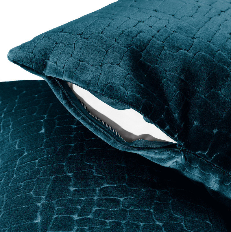 Combinaison de duvet en velours Austin, Bleu sarcelle, H 13 po x l 20 po x P 6 po