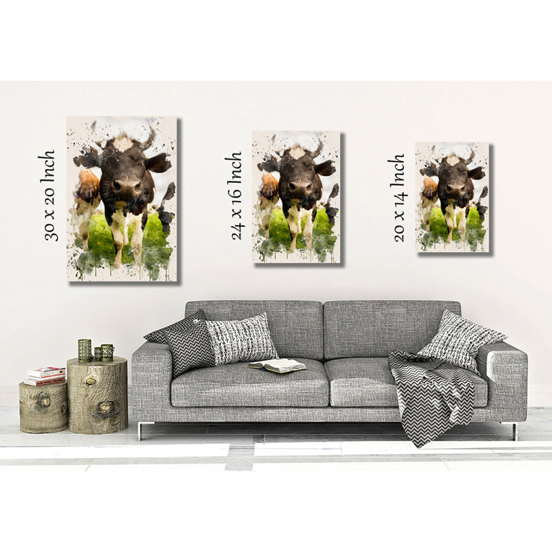 Cows Painting on Canvas - Wrapped Canvas, 50cm H x 35cm W