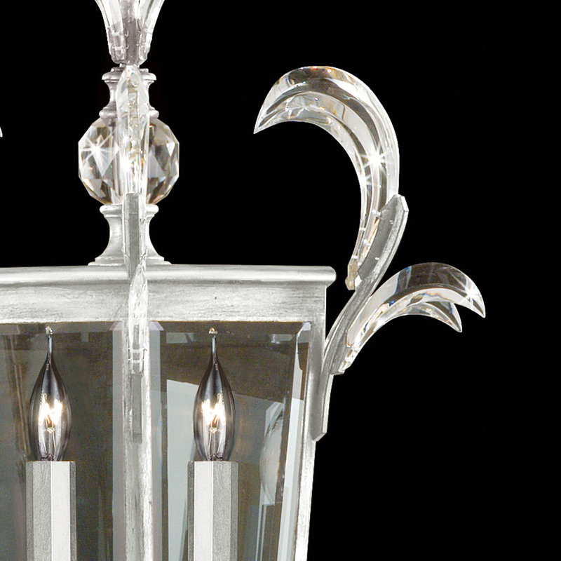Lustre carré biseauté 22 po, Argent