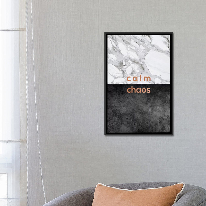 «Calm Chaos», impression sur toile, H 26 po x l 18 po x P 1,5 po, Toile avec cadre noir, Pas de tapis