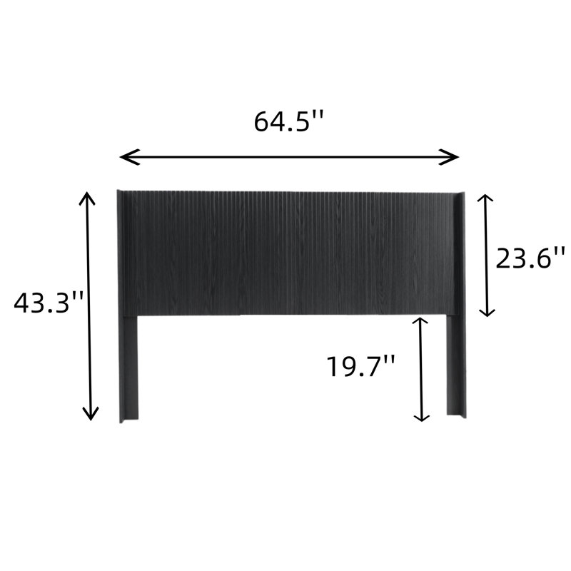 Queen Wooden Headboard, Wooden Queen Headboard Only 64.4 Inches Wide, Modern Farmhouse Headboard, Wall Mounted Recessed Panel