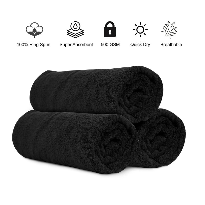 Fiorindo Jumbo Bath Sheet, Black