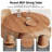 Rpund Modern Farmhouse Dining Set with Linen Dining Chair Set for Dining Room-425670861-425670860-424261678