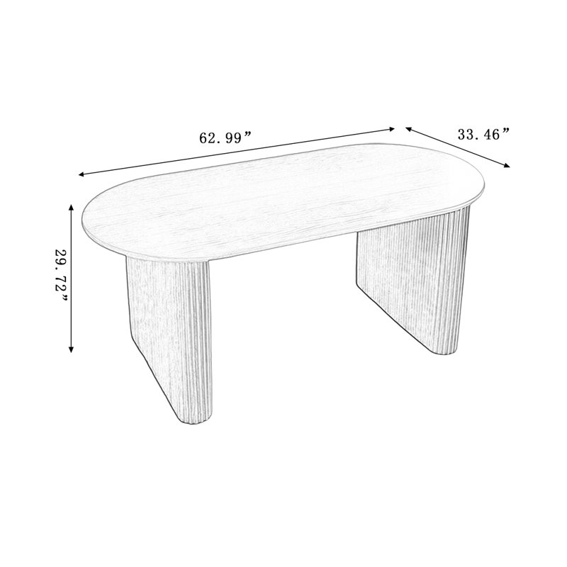 Table de salle à manger Modern, 29.72"H x 62.99"L x 33.46"W