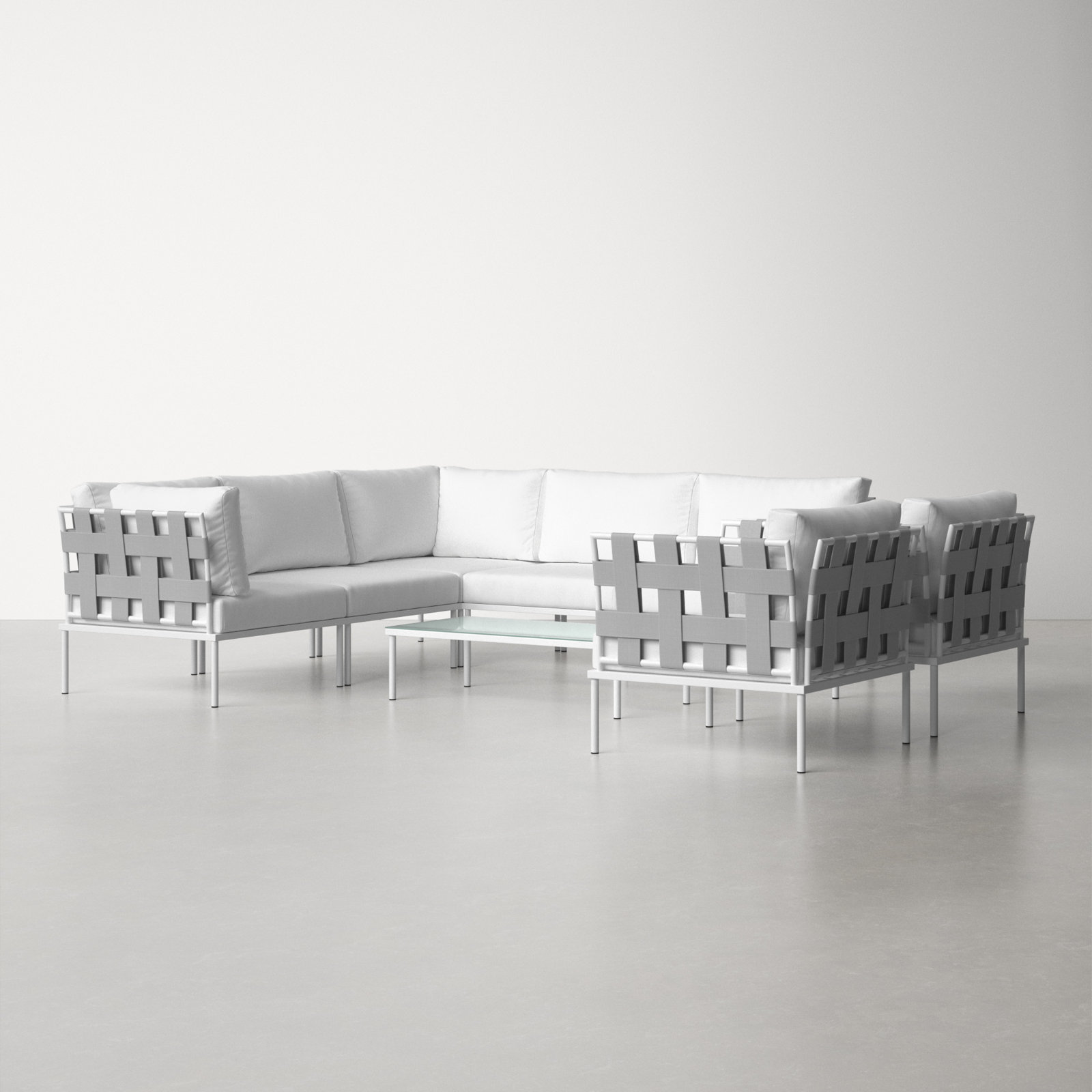 Harmony 7-Person Patio Seating Group, White