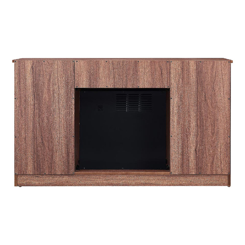 Alexander 48-In Electric Fireplace TV Stand in Weathered Brown with 18-in Electric Firebox Heater