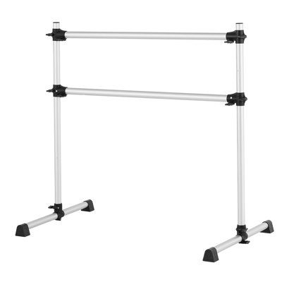 Ballet Barre, barre à barres double en aluminium de 4 pi pour la maison, barres de danse portatives autoportantes qui s'étirent, équipement de studio de remise en forme anti-vacillement réglable en hauteur, pour l'entraînement Pilates Balance
