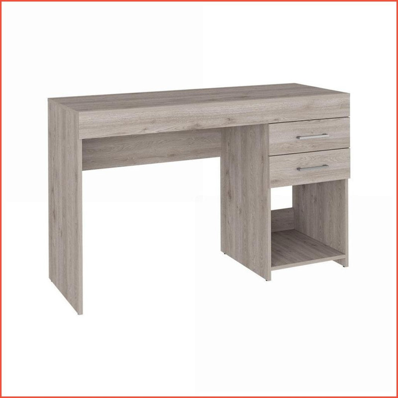 Bureaux: bureau d'ordinateur moderne gris clair avec 2 tiroirs Tablette inférieure, 47,2 po de largeur | Panneau de particules | Gris