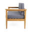 Lahoma Outdoor Acacia Wood Loveseat, 52.75" Loveseat Teak and Gray