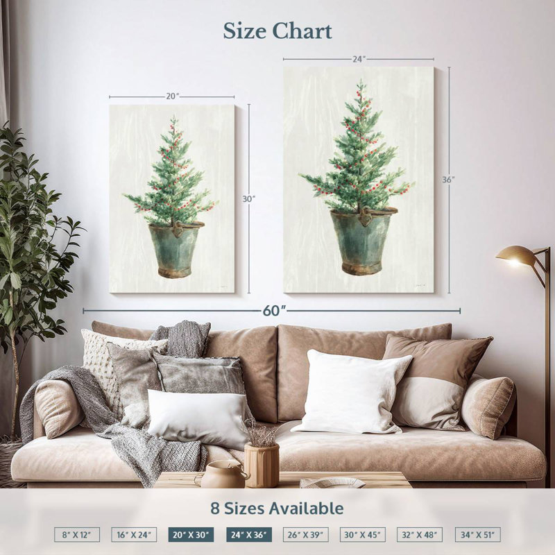 Lelend White And Bright Christmas Tree I, 36" H x 24" W