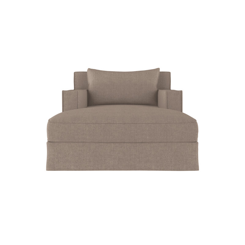 Chaise longue Mulberry, Naturel, Cuir vieilli graphite