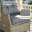 Chaise de patio inclinable intérieure en osier pour l'extérieur avec coussins