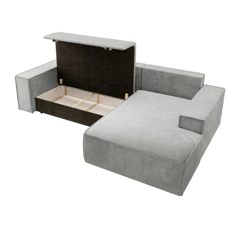 Chadman Sofa & Chaise, Light Grey, Right Hand Facing