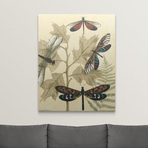 «Graphic Dragonflies I» par Megan Meagher, impression, H 30 po x l 24 po x P 1,5 po, Toile