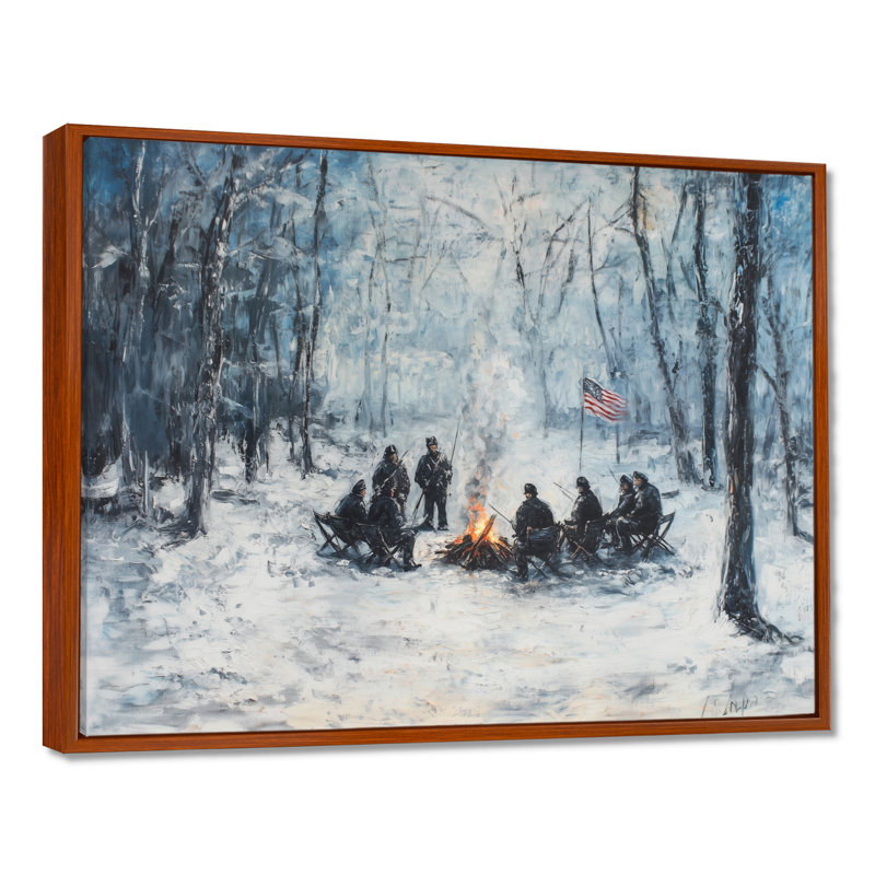 Dinwiddie - Usa Patriotist Wall Art, 34" H x 44" W, Brown, Floater Framed Print