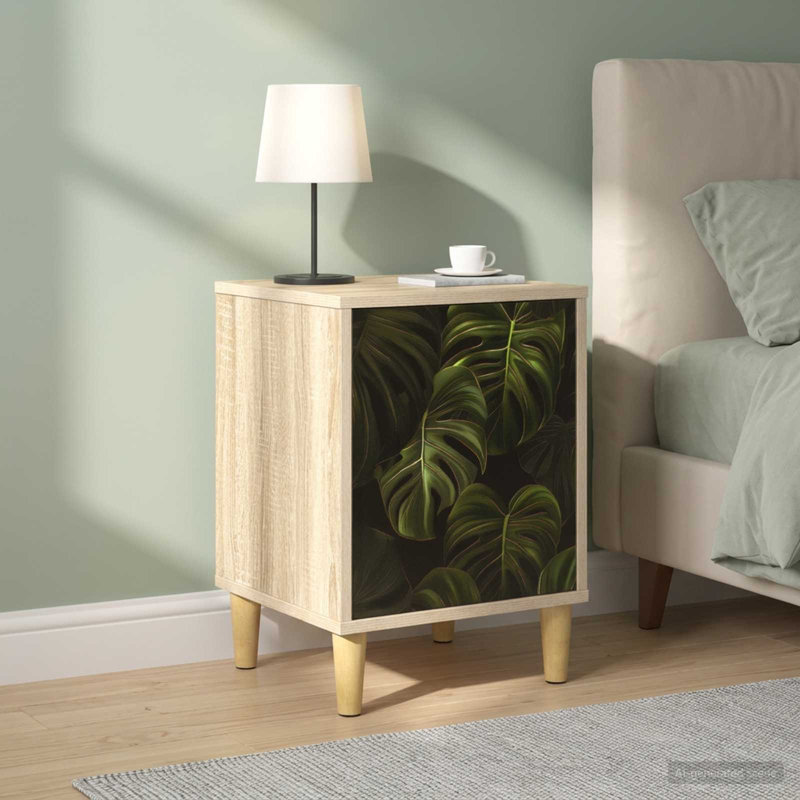 36cm W Engineered Wood Bedside Table