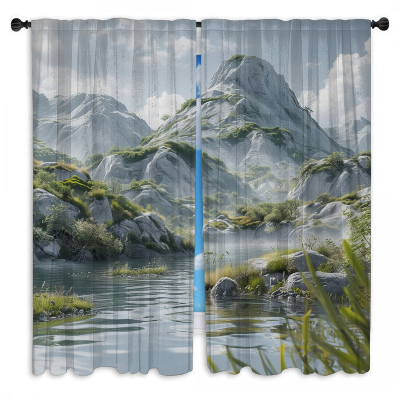 Rideaux de fenêtre Mountain River, 40 po x 80 po - 2 panneaux, Obscurcissement de chambre