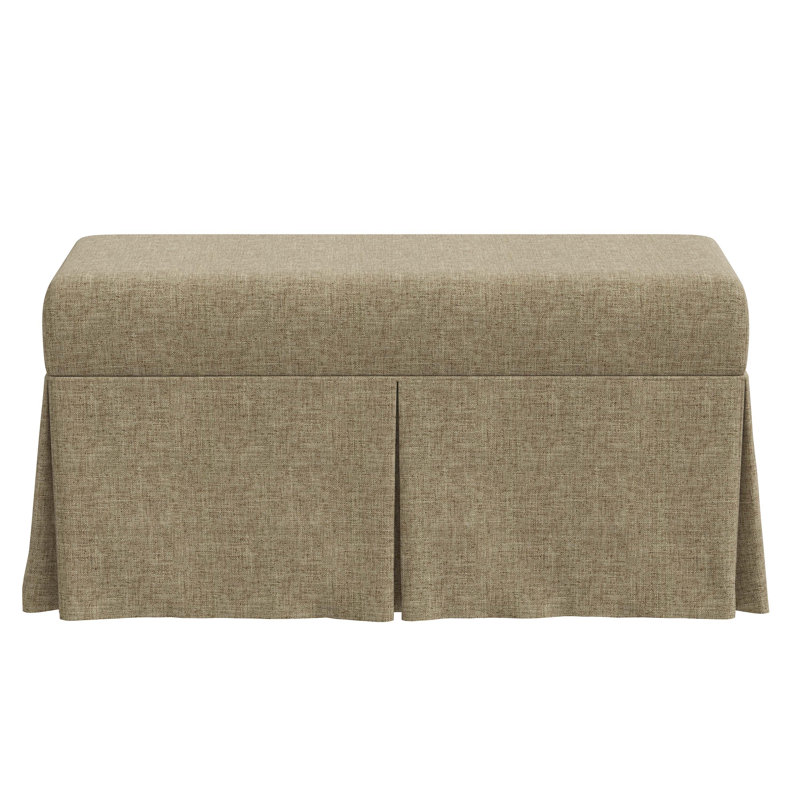 Banc de rangement rembourré Wyatt, Lin texturé naturel Zuma