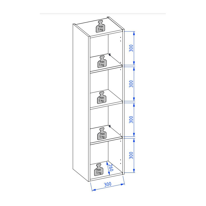 Wall Mounted Bathroom Storage, White Gloss, Brushed Black