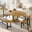 Einhomn 5-piece Round Dining Table Set For 4-6,59" Extendable Kitchen Table With 2 Ergonomic Chairs & 2 Benches,oval Modern Dining Room Table With Mdf Board For Small Space,easy Clean,oak-180142837