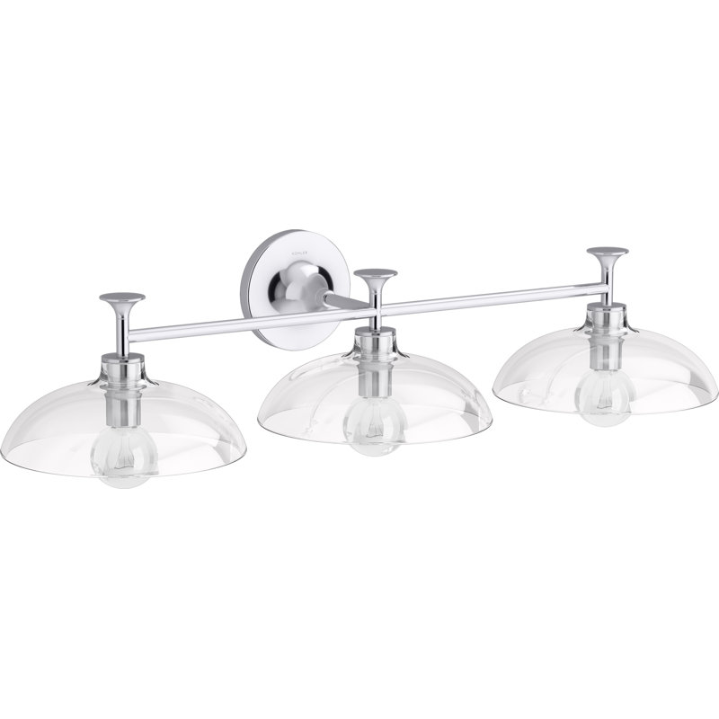 Tone 3 Light Indoor Bathroom Vanity Light Fixture, UL Listed, Silver