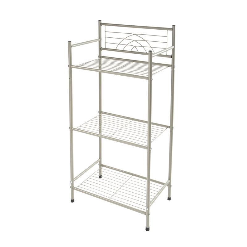 Étagères de salle de bain autoportantes l 10,63 po x H 35,83 po x P 17,32 po Aimon, Satin