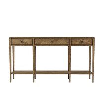 Petite Solid Wood Console in Medium Oak