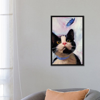 «Cat and Butterfly», reproduction sur toile tendue