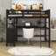 Lit mezzanine en bois 6 tiroirs avec bureau et tablettes Dorie Kids-702819677-702819678