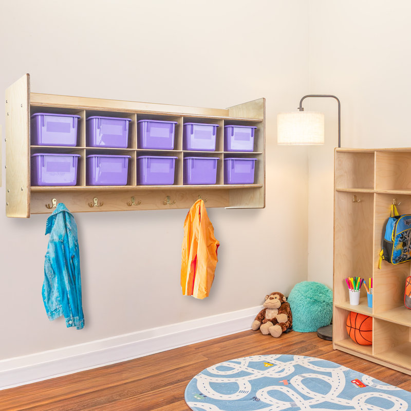 Rangement mural avec crochets Contender (10), Non assemblés, Mauve