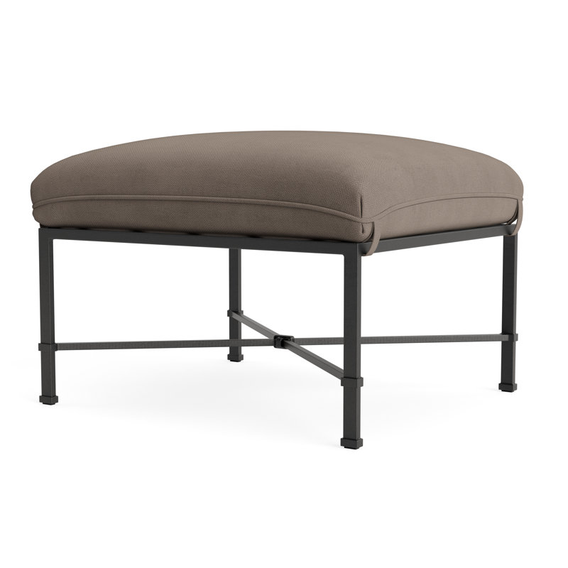 Venetian Outdoor Ottoman, Textured Pewter, Fushion Neptune