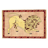 Animal Pictorial lion Hand Knotted 2'2"X 3'2"
