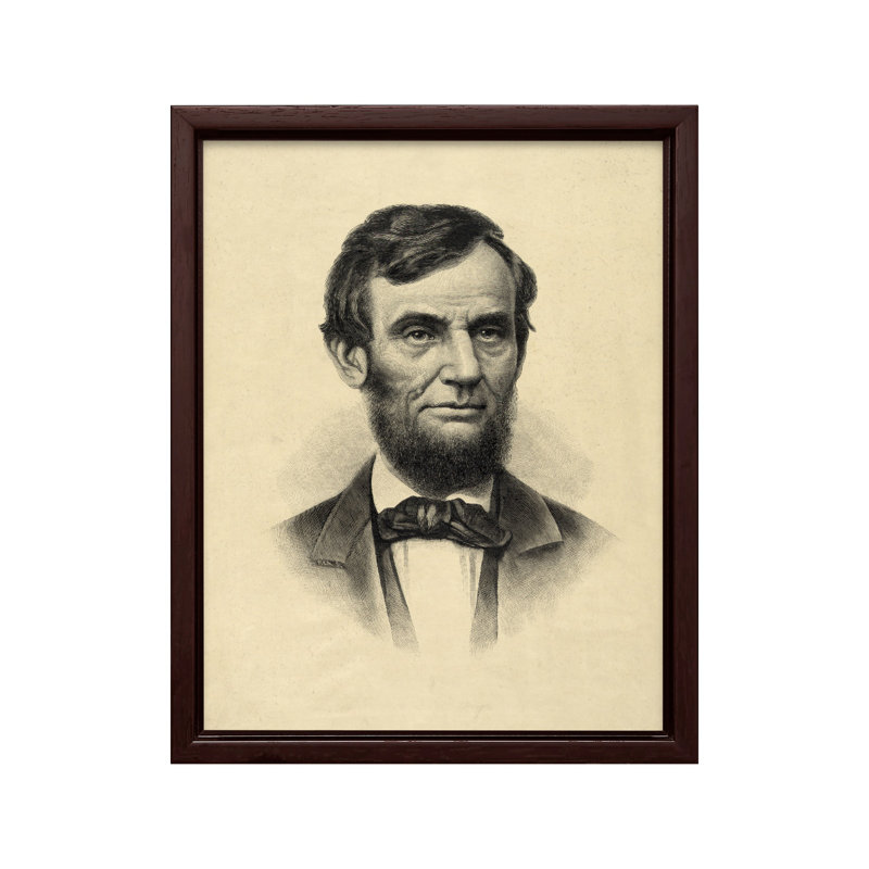 Abraham Lincoln Portrait No1, Canvas, Encadrement brun, H 11 po x l 14 po
