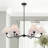 6-light Chandelier With Pleated Fabric Shades-1903637769